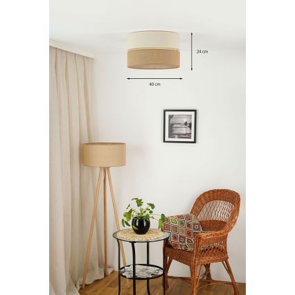 Brilagi - Stropna svjetiljka ROYAL YUTE 1xE27/15W/230V pr. 40 cm bež/krem