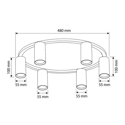 Brilagi - Stropna svjetiljka SELE 6xGU10/30W/230V bijela