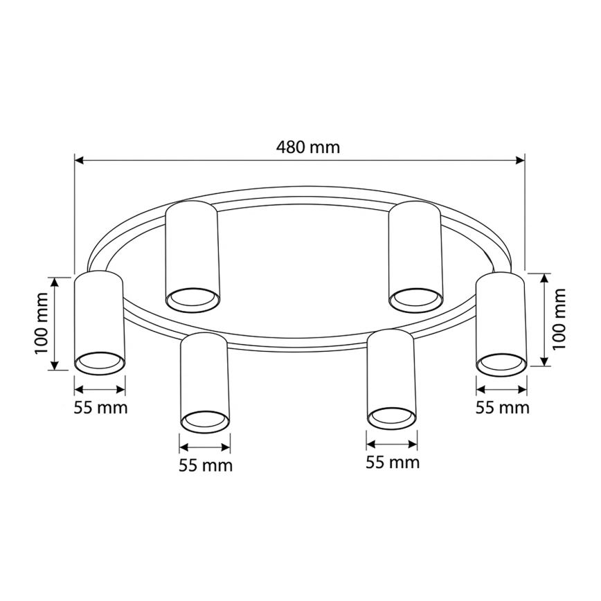 Brilagi - Stropna svjetiljka SELE 6xGU10/30W/230V bijela