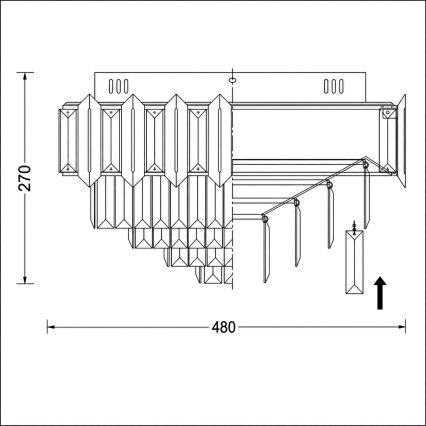 BRILAGI - Stropna svjetiljka SPECTRA 5xE14/40W/230V pr. 48 cm zlatna