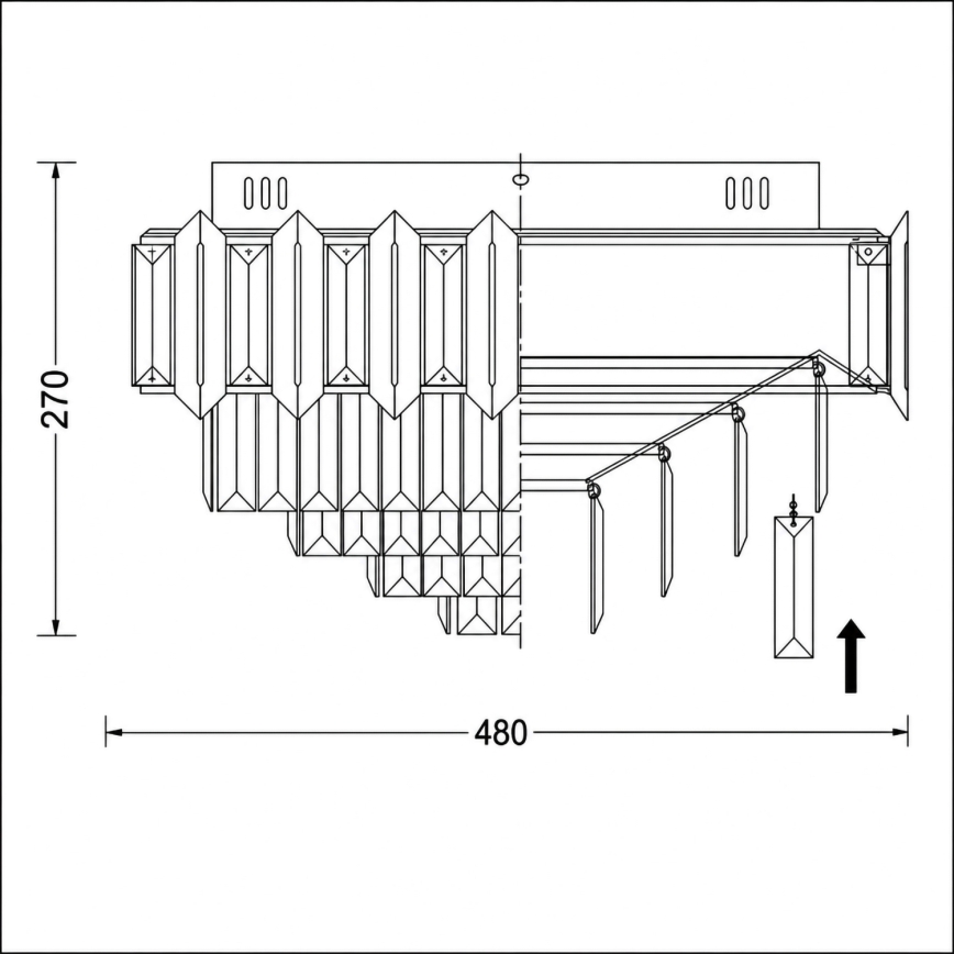 BRILAGI - Stropna svjetiljka SPECTRA 5xE14/40W/230V pr. 48 cm zlatna