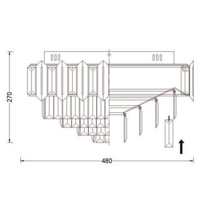 Brilagi - Stropna svjetiljka SPECTRA 5xE14/40W/230V Ø 48 cm crna