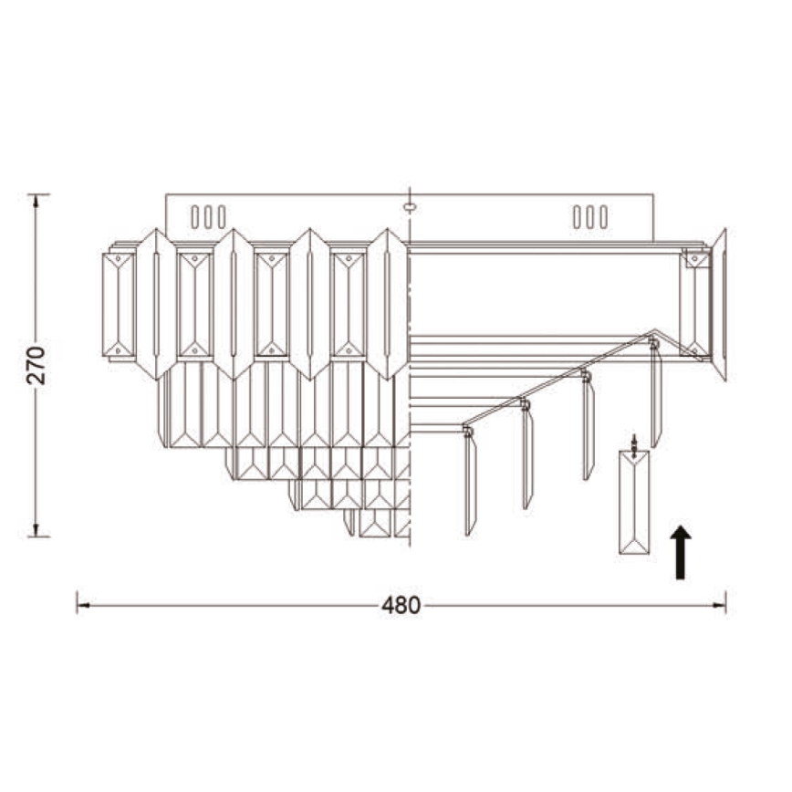Brilagi - Stropna svjetiljka SPECTRA 5xE14/40W/230V Ø 48 cm crna