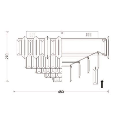 Brilagi - Stropna svjetiljka SPECTRA 5xE14/40W/230V Ø 48 cm sjajni krom