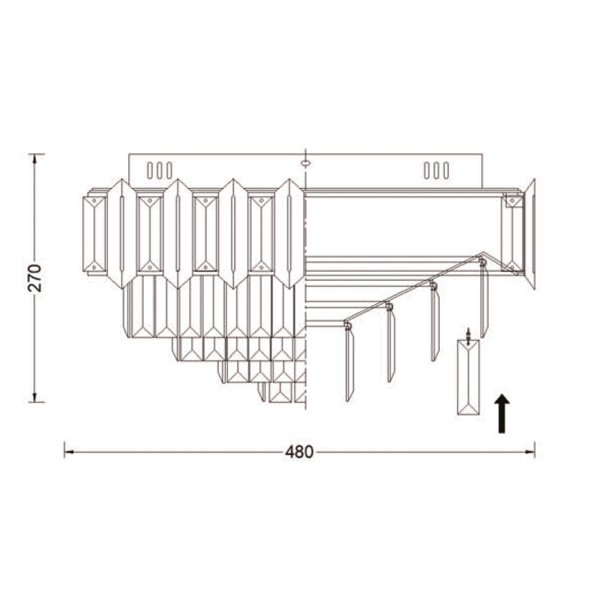 Brilagi - Stropna svjetiljka SPECTRA 5xE14/40W/230V Ø 48 cm sjajni krom