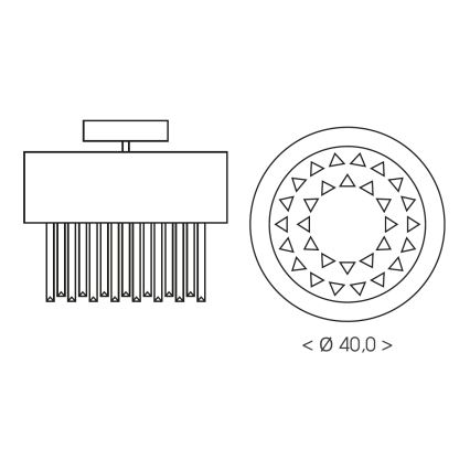 Brilagi - Stropna svjetiljka VERVE 4xE14/40W/230V Ø 40 cm crna