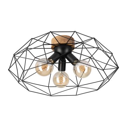 Brilagi - Stropna svjetiljka WOODY BASKET 3xE27/60W/230V, promjer 60 cm, hrast