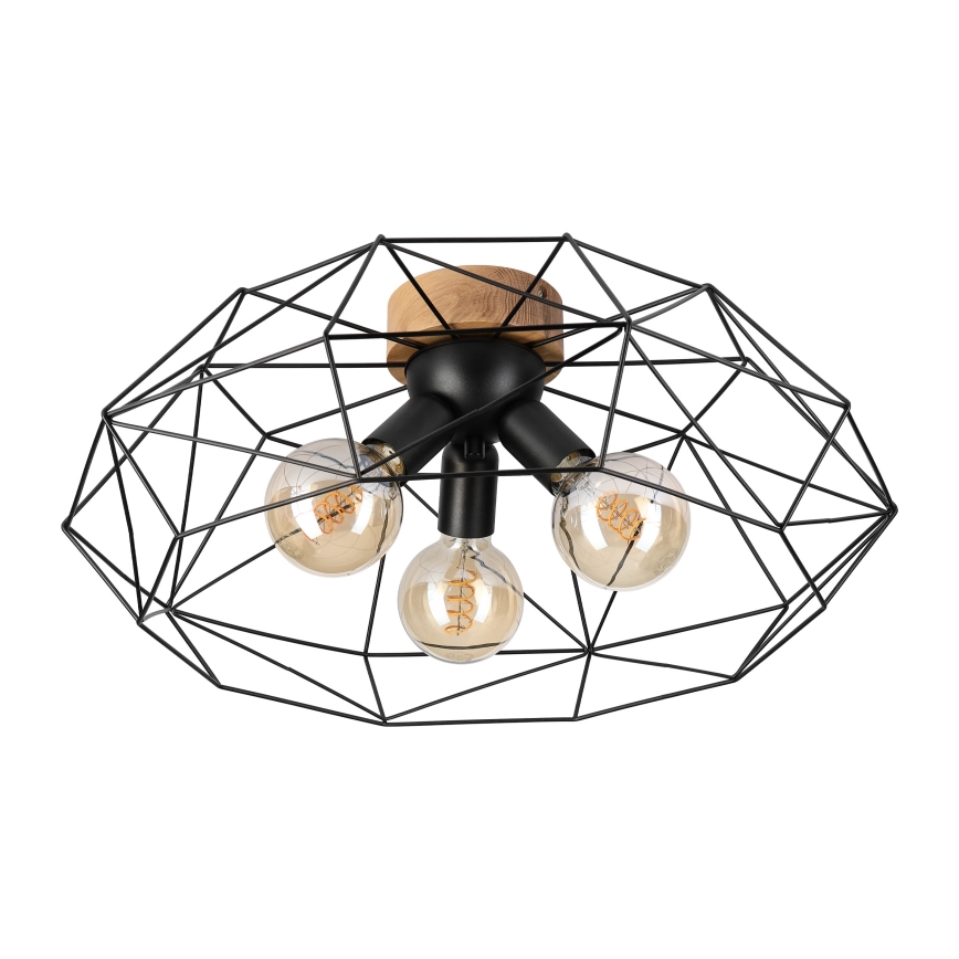 Brilagi - Stropna svjetiljka WOODY BASKET 3xE27/60W/230V, promjer 60 cm, hrast