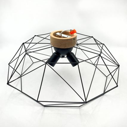 Brilagi - Stropna svjetiljka WOODY BASKET 3xE27/60W/230V, promjer 60 cm, hrast