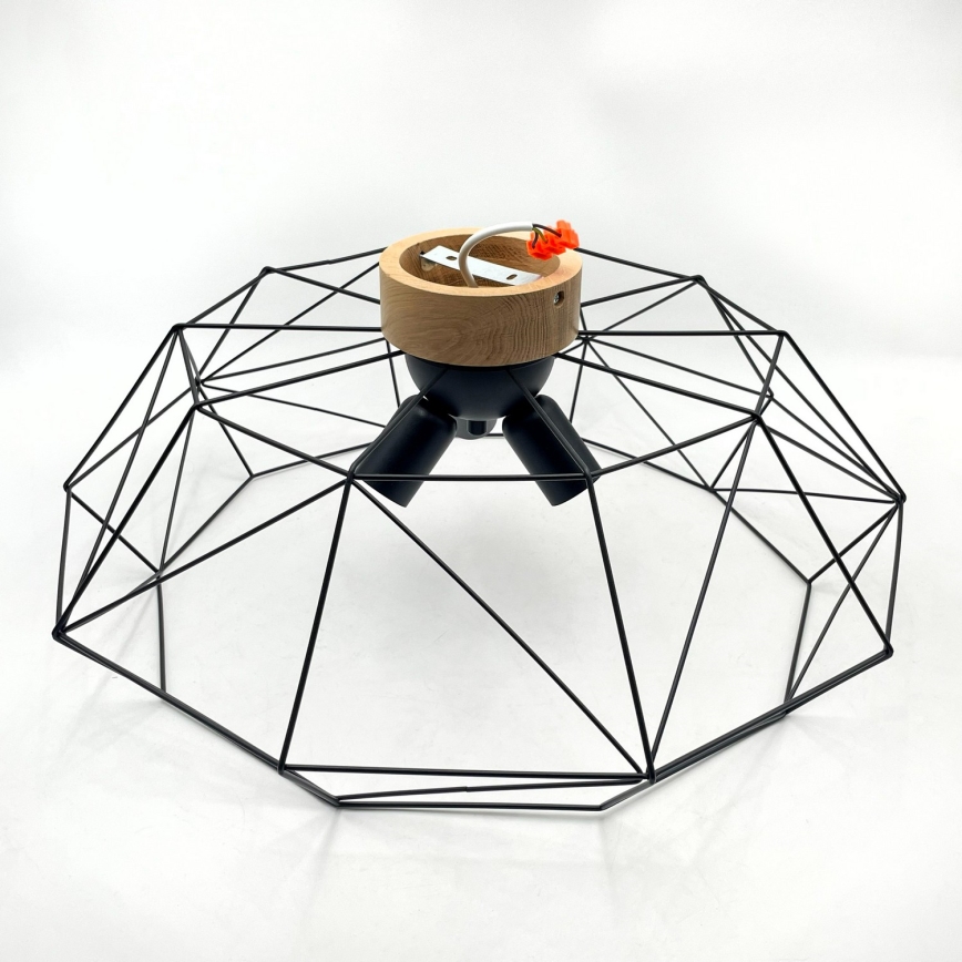 Brilagi - Stropna svjetiljka WOODY BASKET 3xE27/60W/230V, promjer 60 cm, hrast