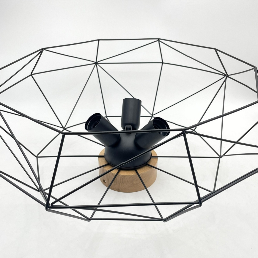 Brilagi - Stropna svjetiljka WOODY BASKET 3xE27/60W/230V, promjer 60 cm, hrast