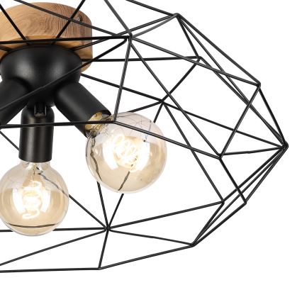 Brilagi - Stropna svjetiljka WOODY BASKET 3xE27/60W/230V, promjer 60 cm, hrast