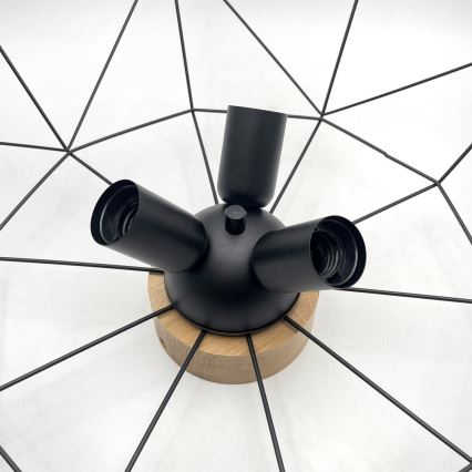 Brilagi - Stropna svjetiljka WOODY BASKET 3xE27/60W/230V, promjer 60 cm, hrast