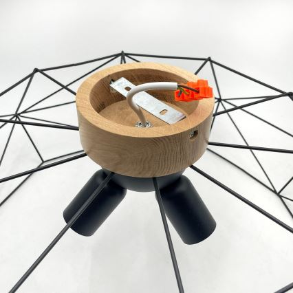 Brilagi - Stropna svjetiljka WOODY BASKET 3xE27/60W/230V, promjer 60 cm, hrast