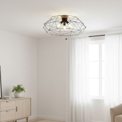 Brilagi - Stropna svjetiljka WOODY BASKET 3xE27/60W/230V Ø 80 cm hrast