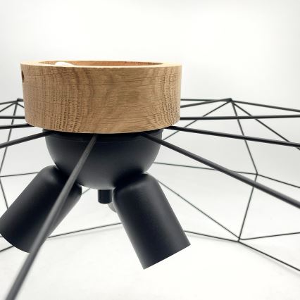 Brilagi - Stropna svjetiljka WOODY BASKET 3xE27/60W/230V Ø 80 cm hrast