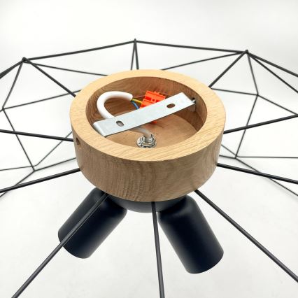 Brilagi - Stropna svjetiljka WOODY BASKET 3xE27/60W/230V Ø 80 cm hrast