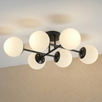Brilagi - Stropna svjetiljka za površinsku montažu MALONY 6xE14/20W/230V crna
