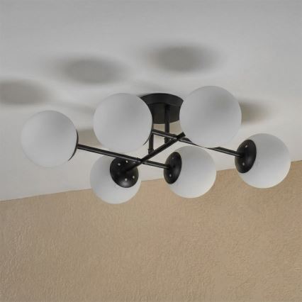 Brilagi - Stropna svjetiljka za površinsku montažu MALONY 6xE14/20W/230V crna