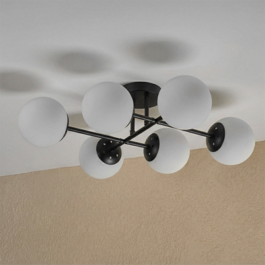 Brilagi - Stropna svjetiljka za površinsku montažu MALONY 6xE14/20W/230V crna