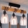 Brilagi - Stropna svjetiljka za površinsku montažu WOOD GLASS 3xE27/60W/230V borovina/crna/dimljeno bež