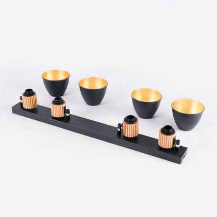 Brilagi - Stropna točkasta svjetiljka ODENSE 4xE14/10W/230V drvo/crna