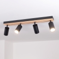 Brilagi - Stropna usmjerena svjetiljka SELE WOOD ACOUSTIC 4xGU10/30W/230V crna/drvo