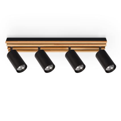Brilagi - Stropna usmjerena svjetiljka SELE WOOD ACOUSTIC 4xGU10/30W/230V crna/drvo