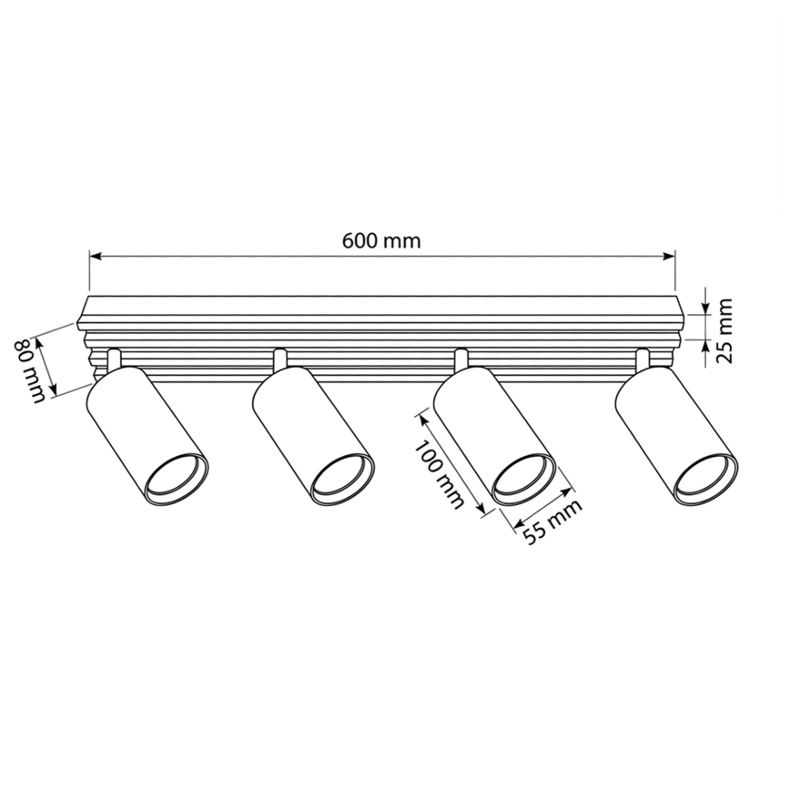 Brilagi - Stropna usmjerena svjetiljka SELE WOOD ACOUSTIC 4xGU10/30W/230V crna/drvo