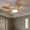 Brilagi - stropni LED ventilator s mogućnošću prigušivanja LED/34W/230V 132 cm bijela/smeđa + daljinski upravljač