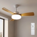 Brilagi - stropni LED ventilator s prigušivanjem LED/34W/230V 3000-6500K pr. 106 cm bijela/smeđa + daljinski upravljač