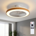 Brilagi - stropni LED ventilator s prigušivom rasvjetom LED/38W/230V 3000-6500K Ø 50 cm bijela/smeđa + daljinski upravljač