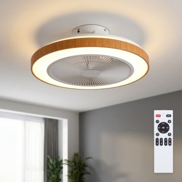 Brilagi - stropni LED ventilator s prigušivom rasvjetom LED/38W/230V 3000-6500K Ø 50 cm bijela/smeđa + daljinski upravljač
