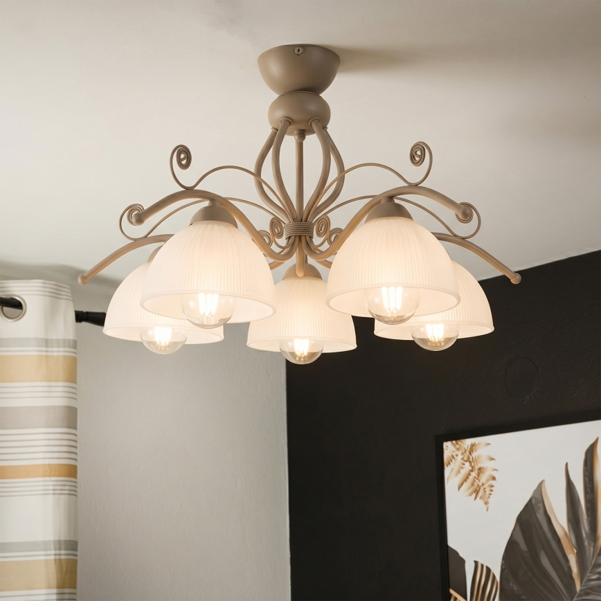 Brilagi - Stropni luster ANTICO MODERN 5xE27/60W/230V bež