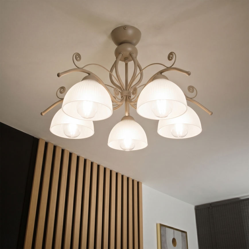 Brilagi - Stropni luster ANTICO MODERN 5xE27/60W/230V bež