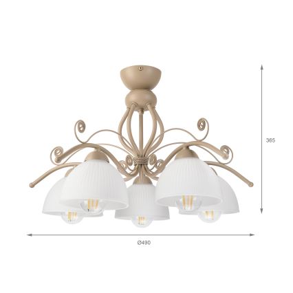 Brilagi - Stropni luster ANTICO MODERN 5xE27/60W/230V bež