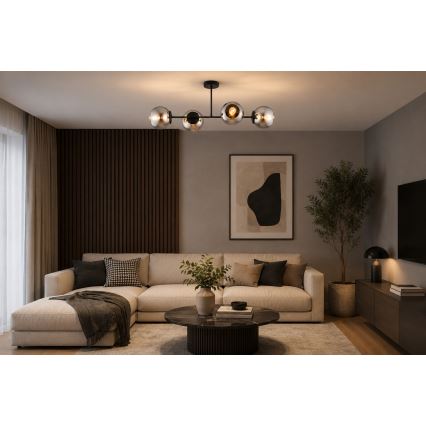 BRILAGI - Stropni luster DIOR 4xE27/60W/230V crna/dimno-siva