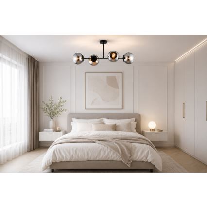 BRILAGI - Stropni luster DIOR 4xE27/60W/230V crna/dimno-siva