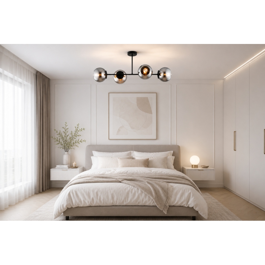 BRILAGI - Stropni luster DIOR 4xE27/60W/230V crna/dimno-siva