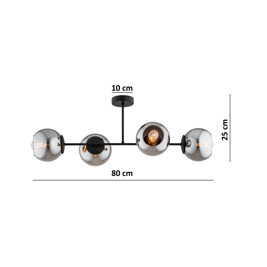 BRILAGI - Stropni luster DIOR 4xE27/60W/230V crna/dimno-siva