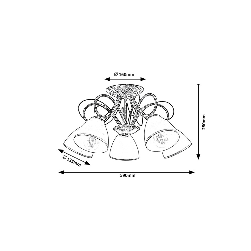 Brilagi - Stropni luster FRED 5xE27/60W/230V, promjer 59 cm, sjajni krom