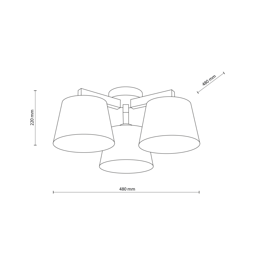 Brilagi - Stropni luster LATTE SABIA 3xE27/15W/230V borovina/bijela