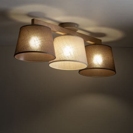 Brilagi - Stropni luster LATTE SABIA 3xE27/15W/230V borovina/mix