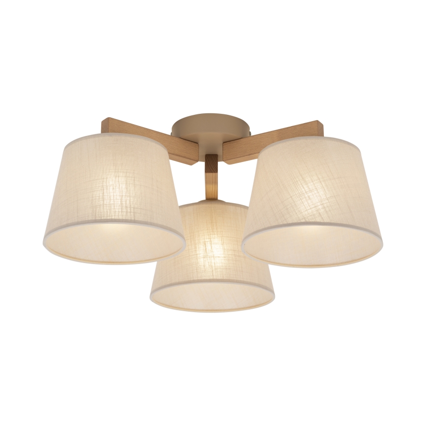 Brilagi - Stropni luster LATTE SABIA 3xE27/60W/230V borovina/bež