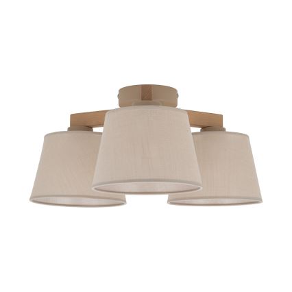 Brilagi - Stropni luster LATTE SABIA 3xE27/60W/230V borovina/bež