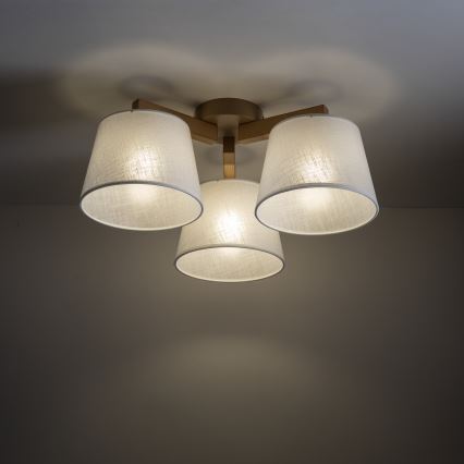 Brilagi - Stropni luster LATTE SABIA 3xE27/60W/230V borovina/bijela