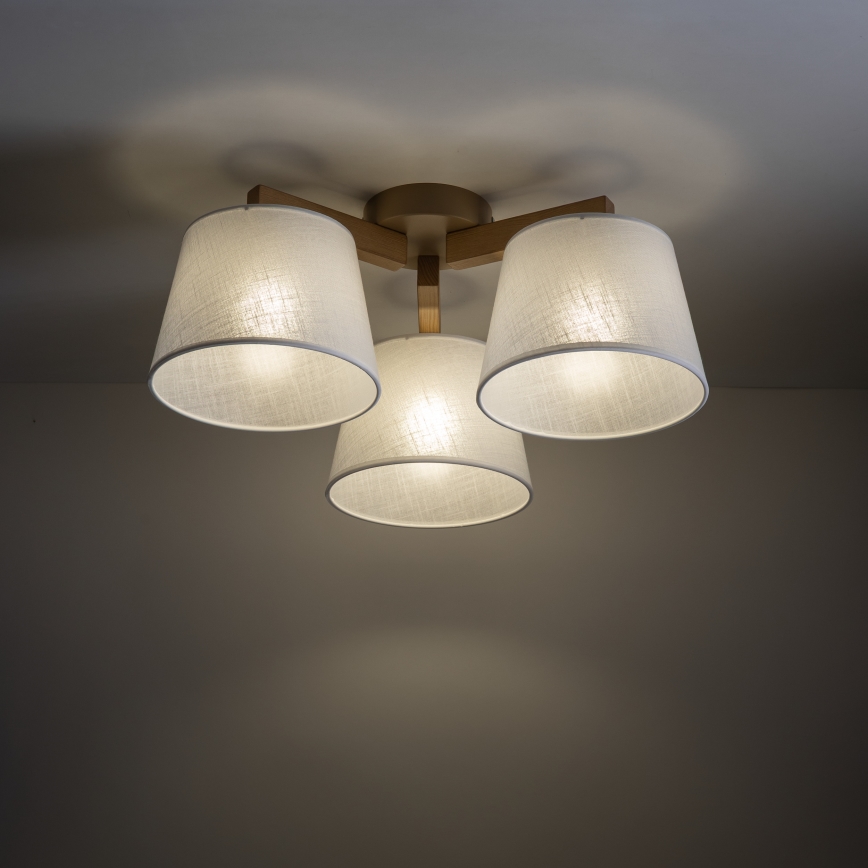 Brilagi - Stropni luster LATTE SABIA 3xE27/60W/230V borovina/bijela