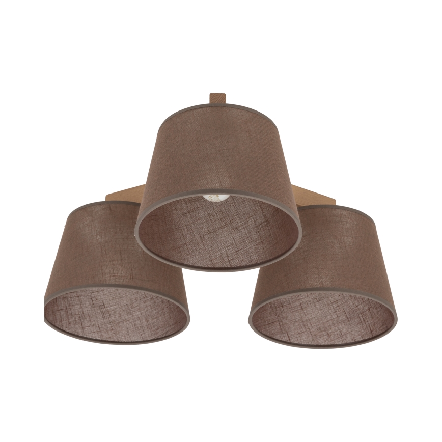 Brilagi - Stropni luster LATTE SABIA 3xE27/60W/230V borovina/smeđa