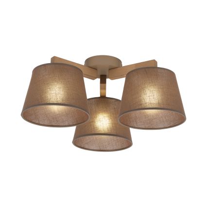 Brilagi - Stropni luster LATTE SABIA 3xE27/60W/230V borovina/smeđa