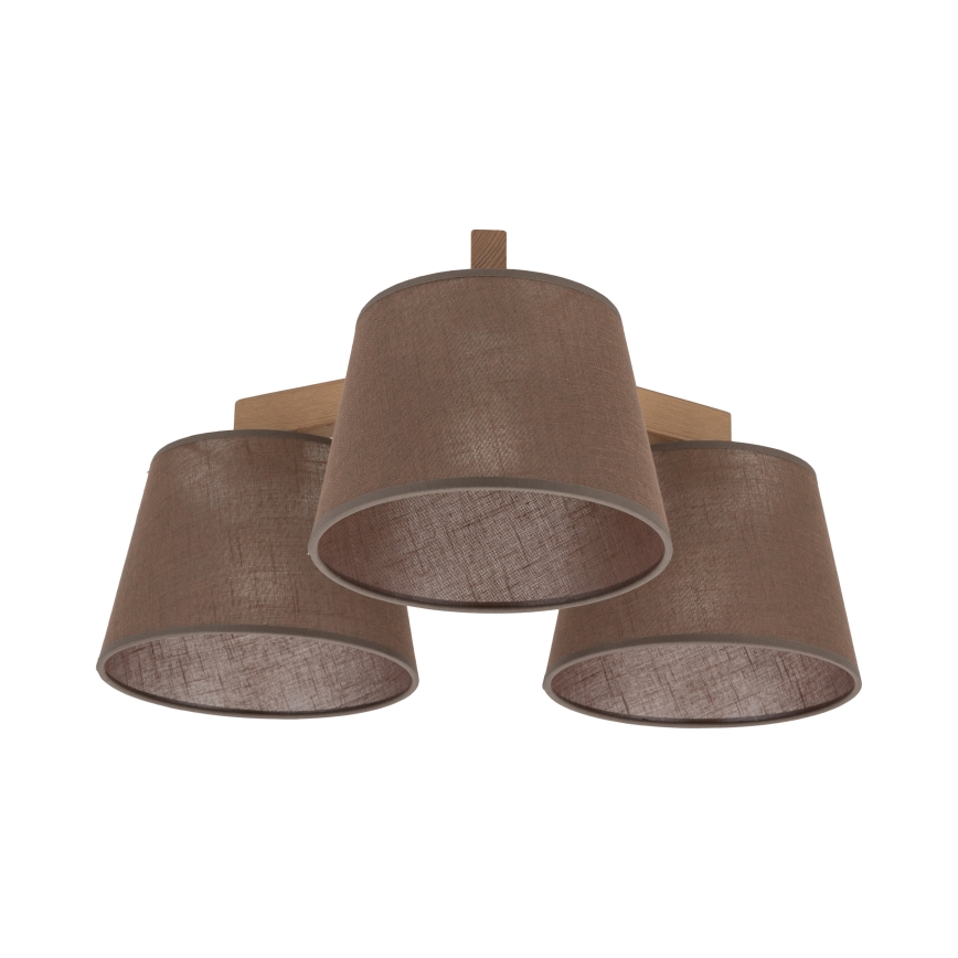 Brilagi - Stropni luster LATTE SABIA 3xE27/60W/230V borovina/smeđa